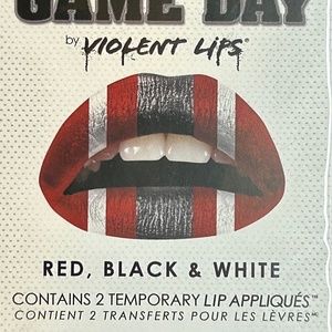 Game Day Violent Lips 💋 Red, Black & White Temporary Lip Tattoos | 2 Pack